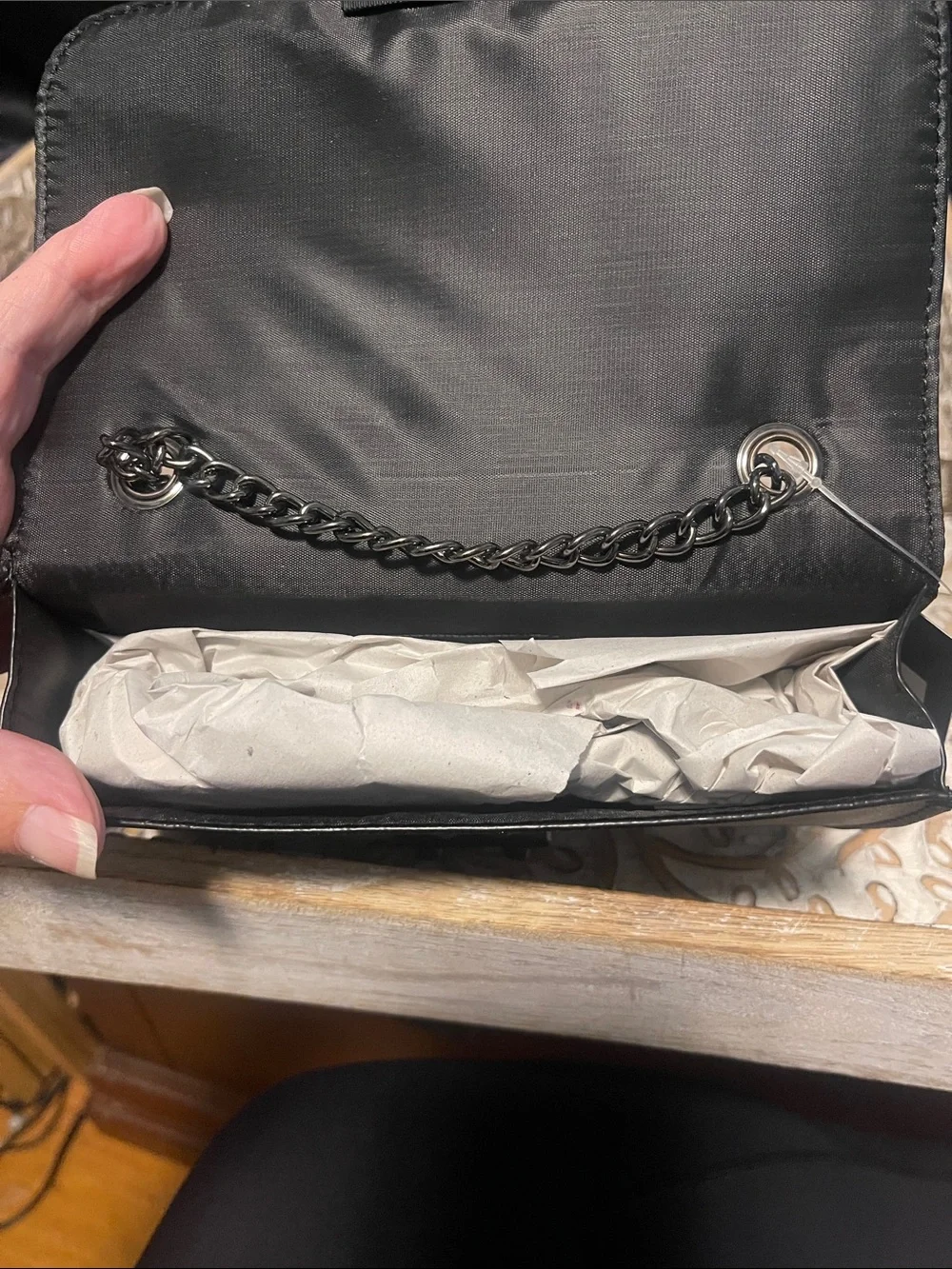 art class Black Crossbody Bag with Embroidered Rose Accents